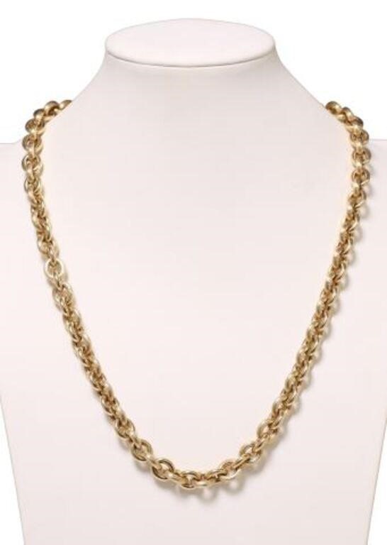 ITALIAN 14KT YG HOLLOW LINK CHAIN,