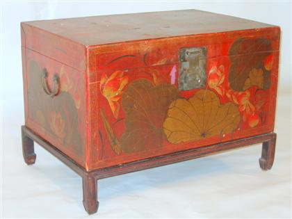 Chinese painted chest-on-stand