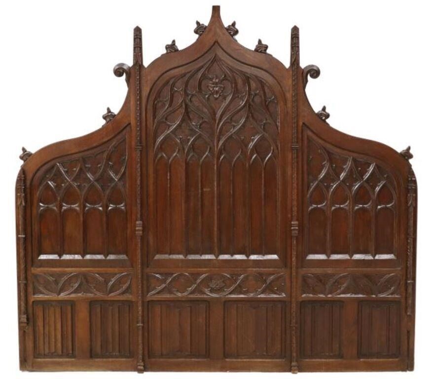 LARGE FRENCH GOTHIC REVIVAL CARVED