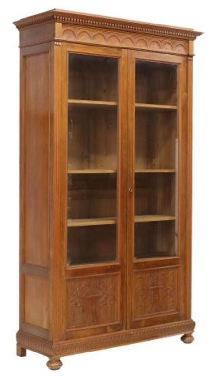 ITALIAN CARVED WALNUT BOOKCASE  2f85af