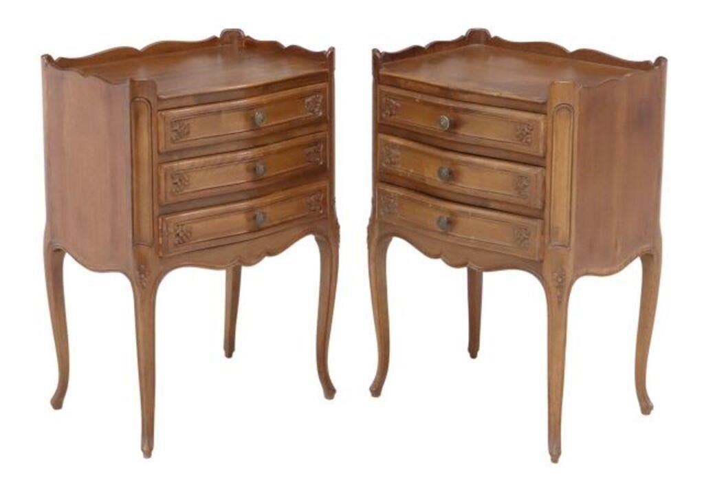 (2) ITALIAN LOUIS XV STYLE WALNUT