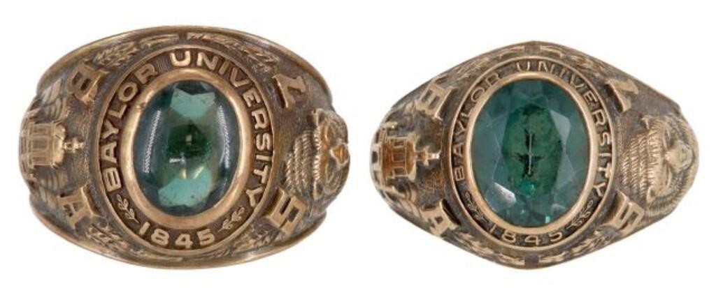 (2) ESTATE 10KT GOLD BAYLOR UNIVERSITY