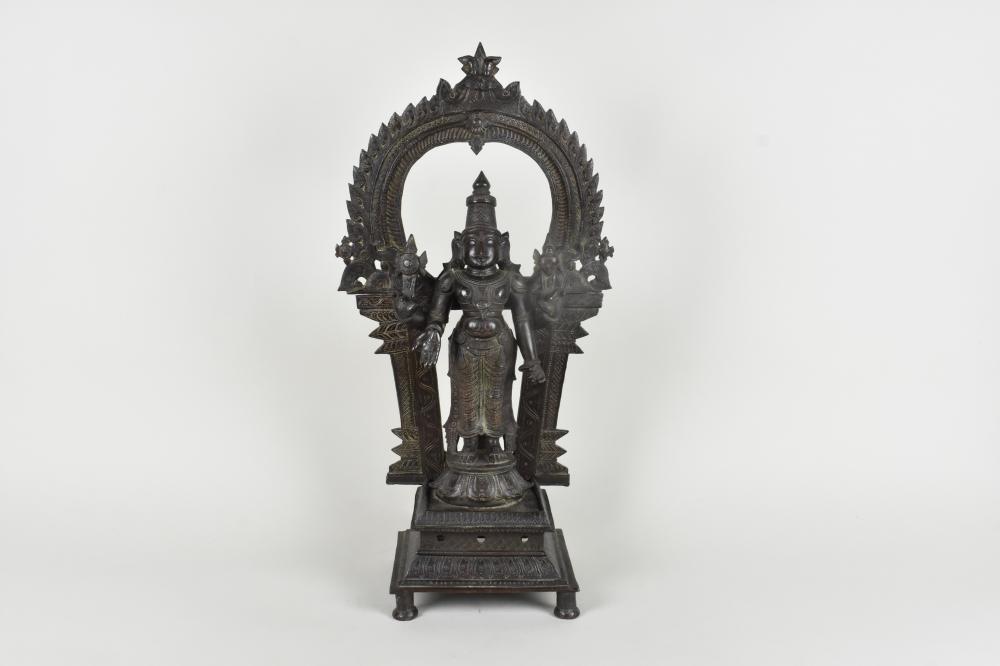 INDIAN PATINATED BRONZE FIGURE