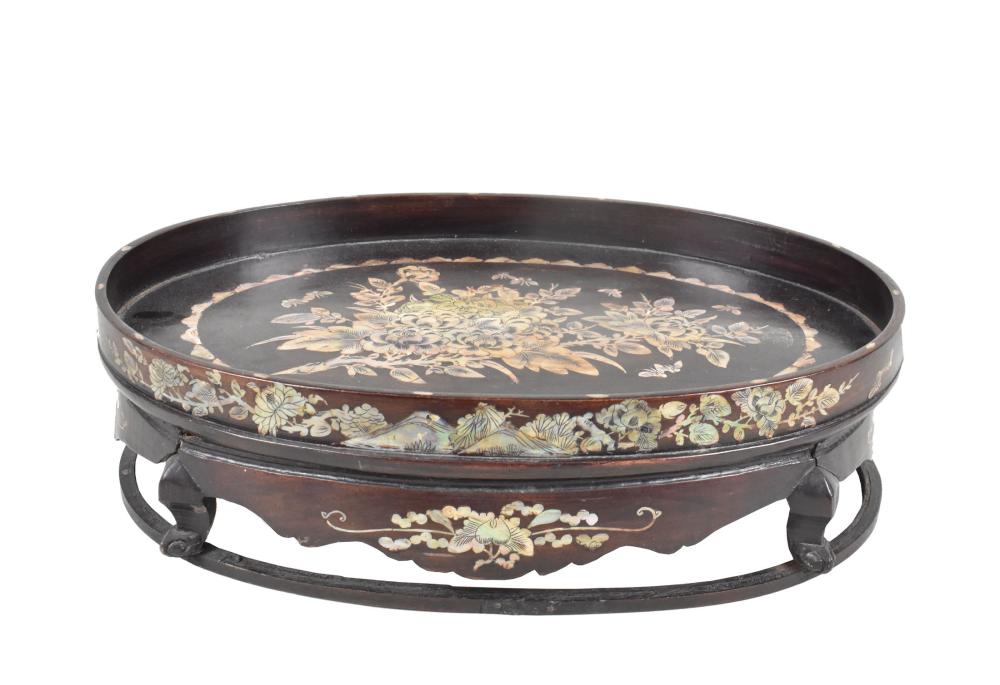 CHINESE MOTHER-OF-PEARL INSET LACQUER