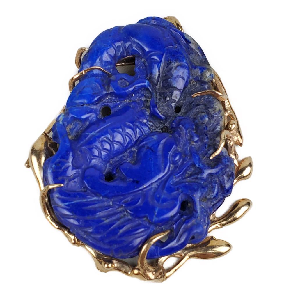 FINELY CARVED DRAGON LAPIS LAZULI