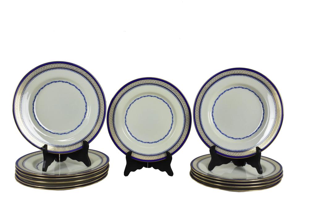 SET OF TWELVE SPODE PORCELAIN PLATES,