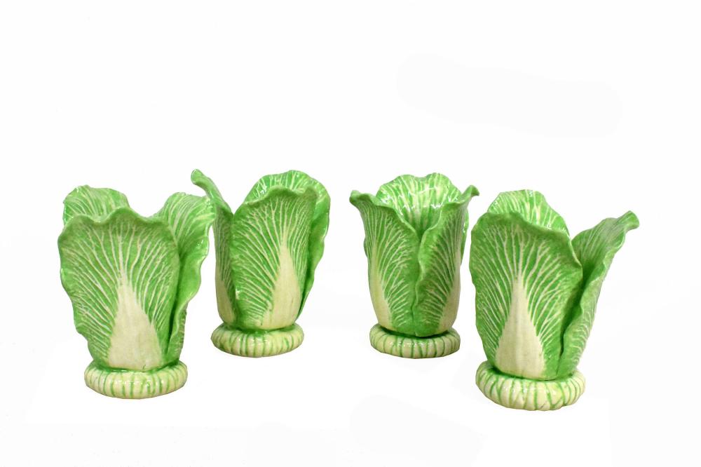 FOUR DODIE THAYER POTTERY LETTUCE