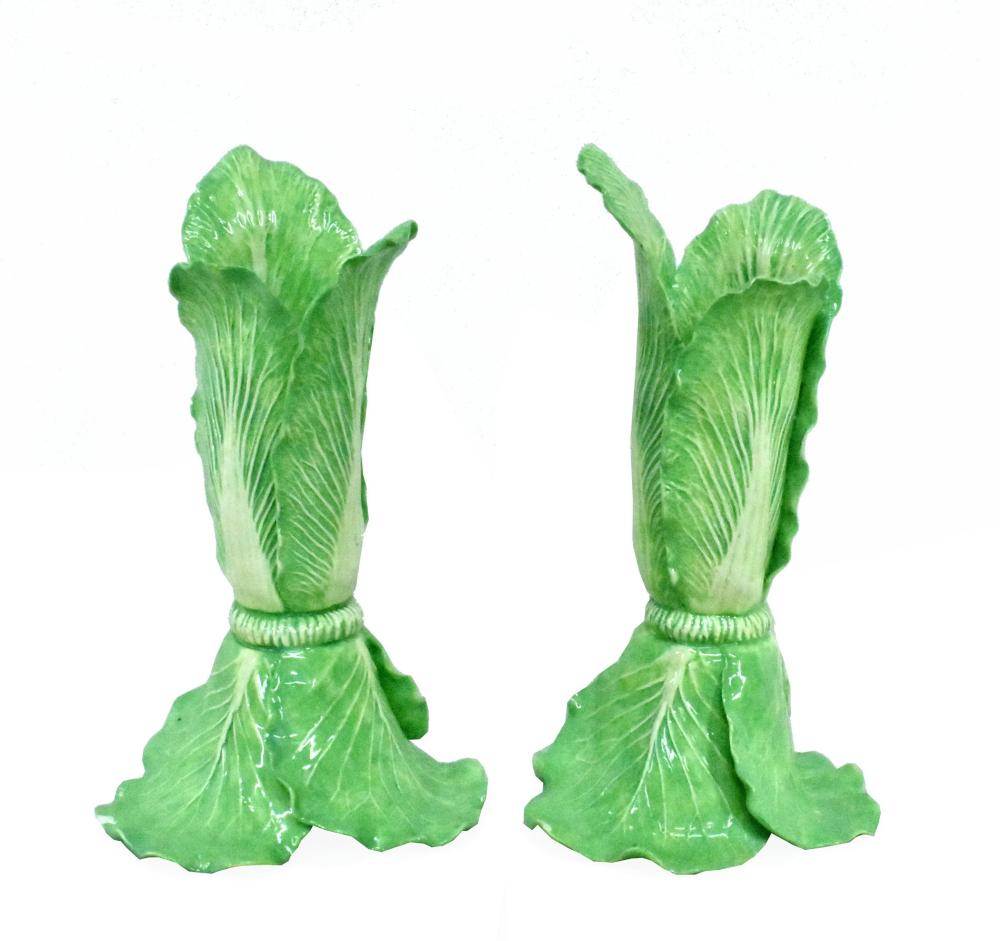 PAIR DODIE THAYER POTTERY LETTUCE