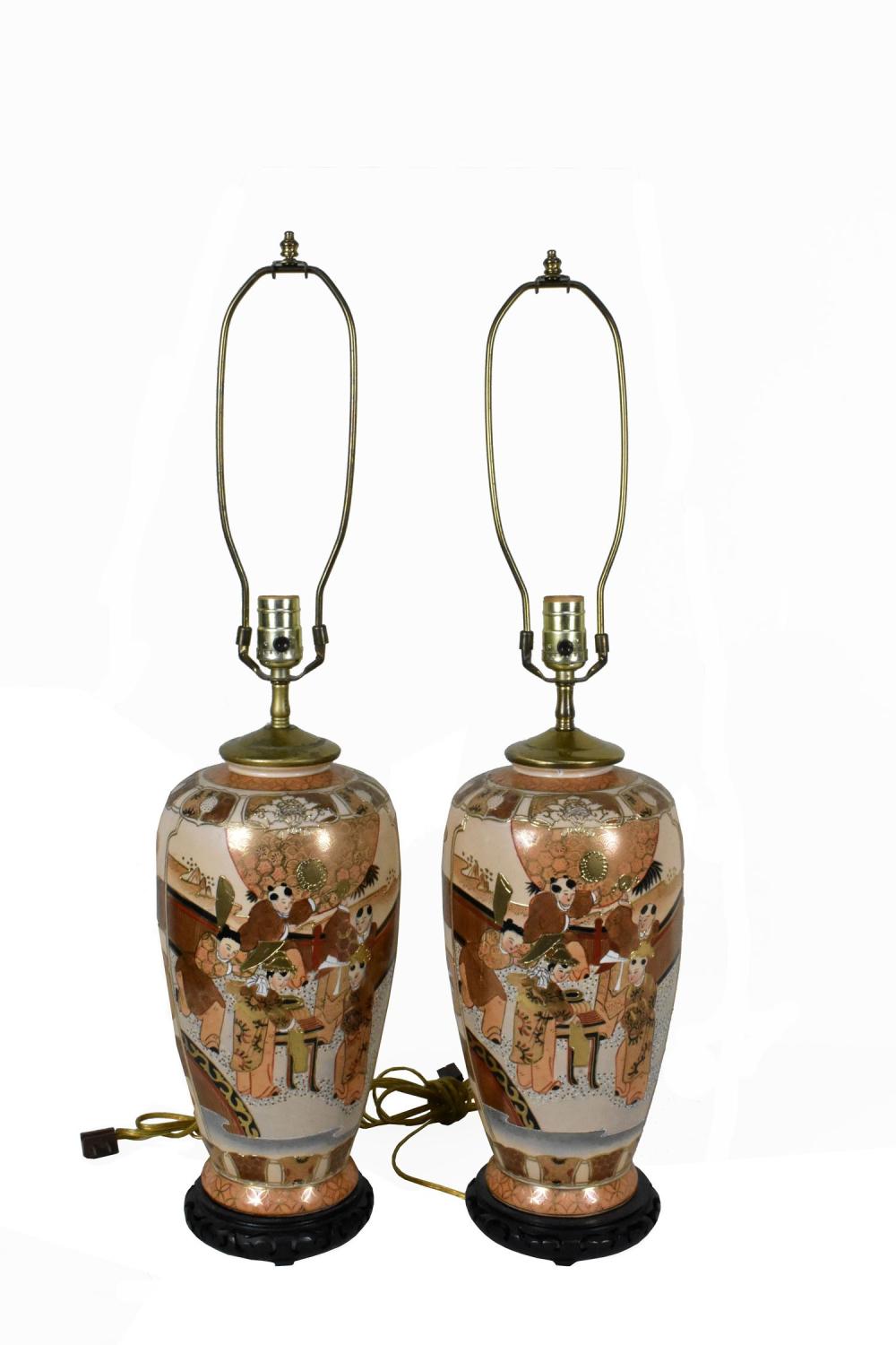 PAIR OF SATSUMA STYLE VASES NOW