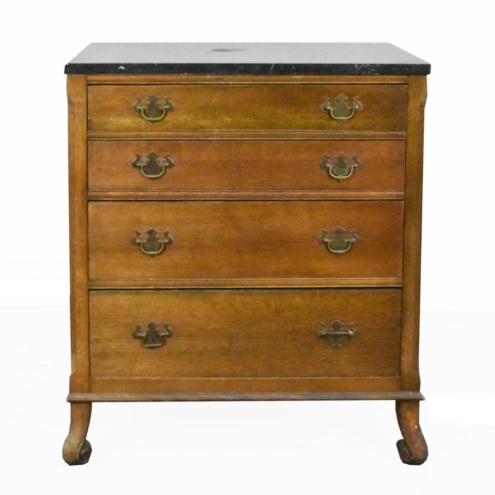 ANTIQUE OAK FOUR DRAWER CHEST WITH