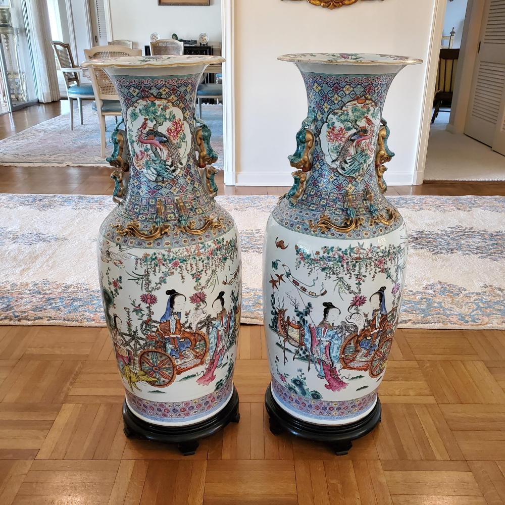 PAIR TALL CHINESE FAMILLE VERTE 2f880d