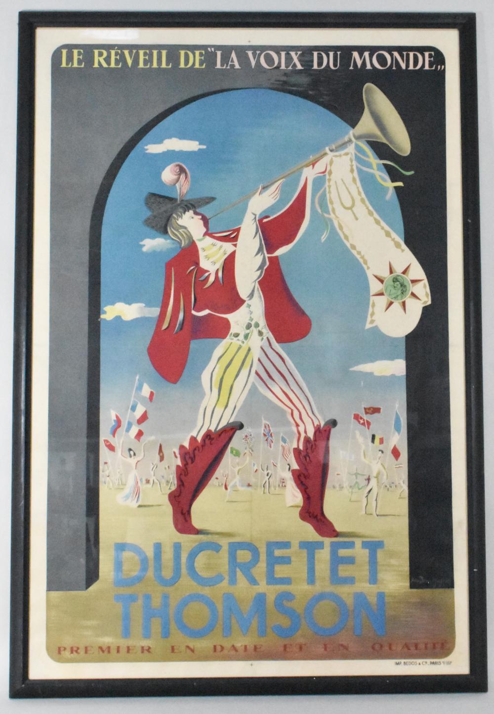 FRENCH LITHOGRAPH ADVERTISING POSTER,