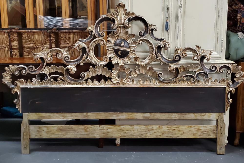 HEAVILY CARVED BAROQUE STYLE KING HEADBOARD,