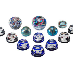 Thirteen Art Glass Paperweights
including