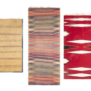 A Native American Rug and Two Woven