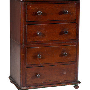 A Miniature Cherry Four-Drawer