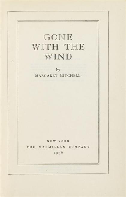 1 vol.  Mitchell, Margaret. Gone