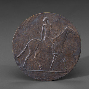 A German Bronze Equestrian Medallion 20th 2f88e8