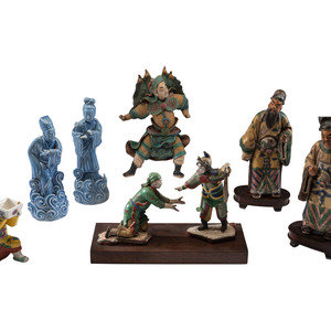 Eight Chinese Ceramic Figures 19th 20th 2f892d