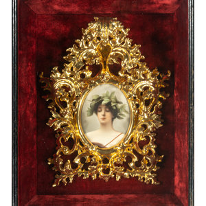A Continental Porcelain Plaque in a
