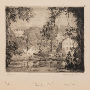 Daniel Garber American 1880 1958 Lambertville etching signed  2f8999