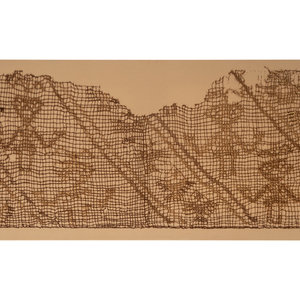 A Framed Chancay Textile Fragment Peru  2f89ab