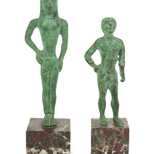 Two Etruscan Style Bronze Figures
After