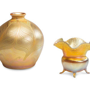 Two Tiffany Studios Gold Favrile