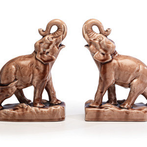 A Pair of Rookwood Pottery Elephant