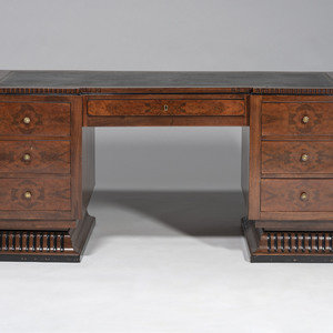 An Art Deco Walnut Pedestal Desk French  2f89de