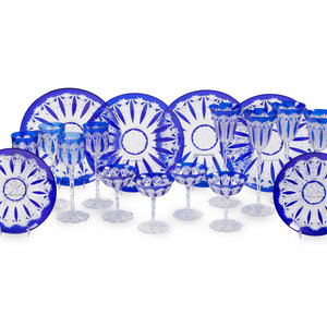 A Baccarat Blue Cut-to-Clear Table
