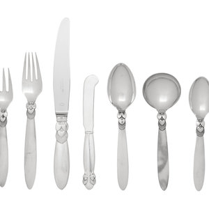 A Georg Jensen Cactus Silver Flatware 2f8a47