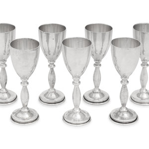 A Set of Eight Mexican Silver Cordials 20th 2f8aa0