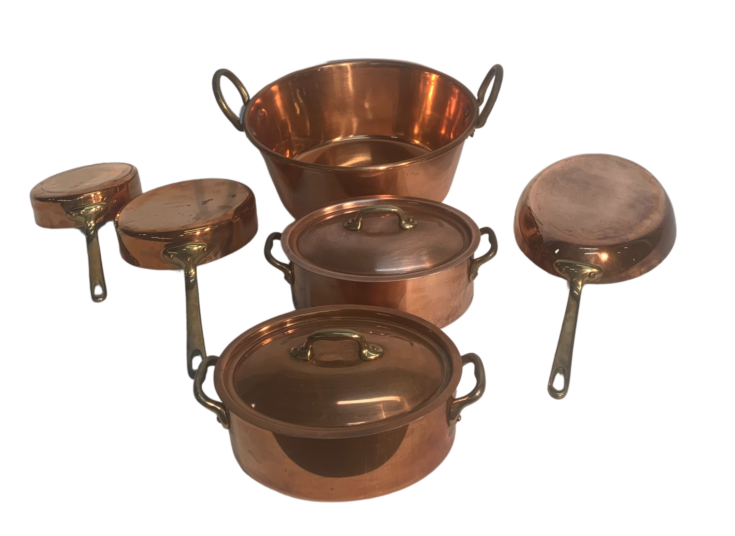 6 PC LOT OF FRENCH COPPER 6 piece 2f8b02