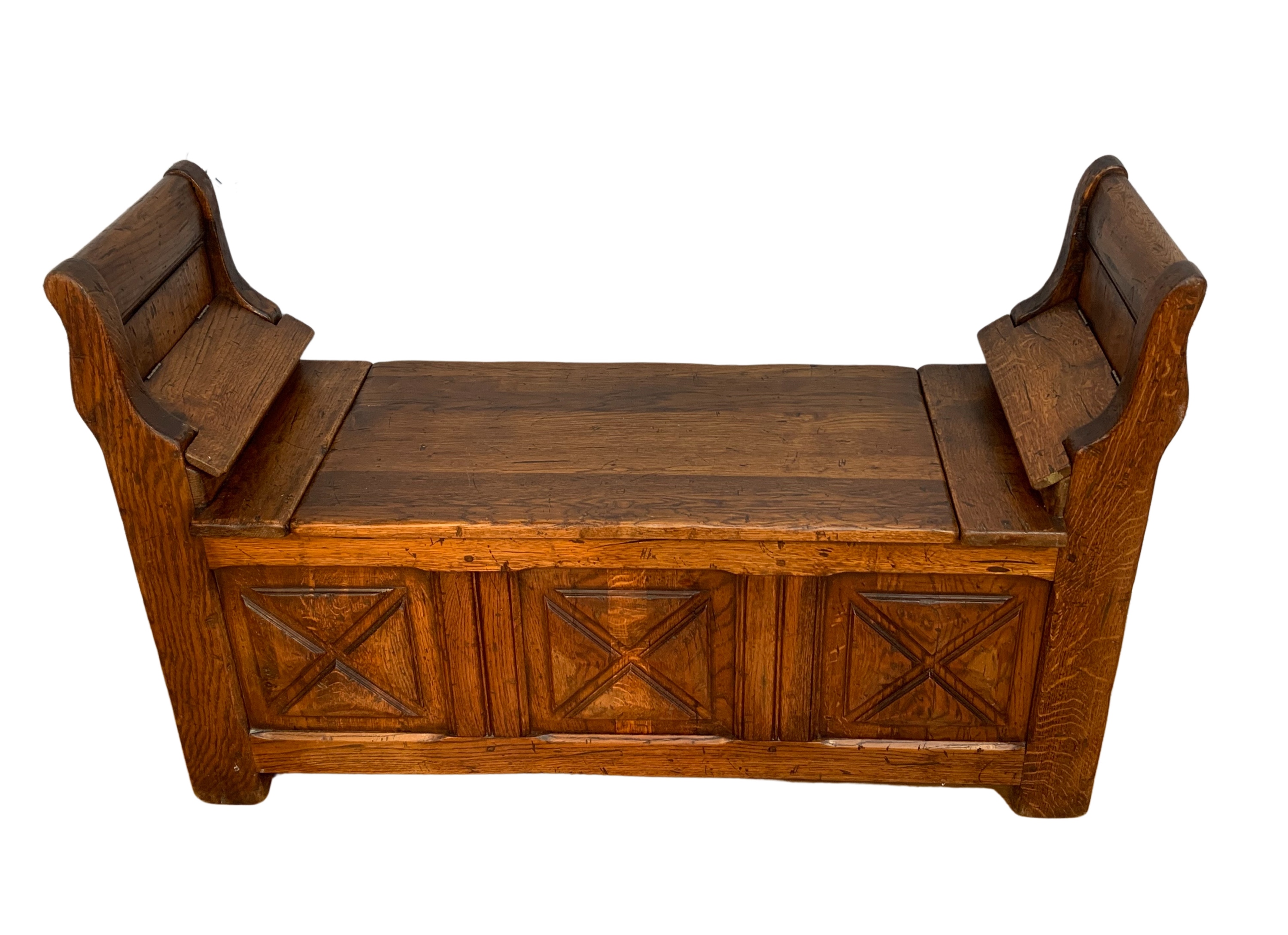 PROVINCIAL FRENCH OAK HALL BENCH 2f8afc