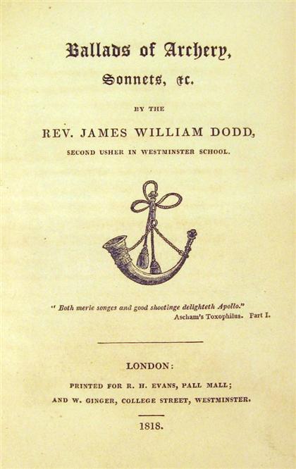 1 vol.  Dodd, James William. Ballads