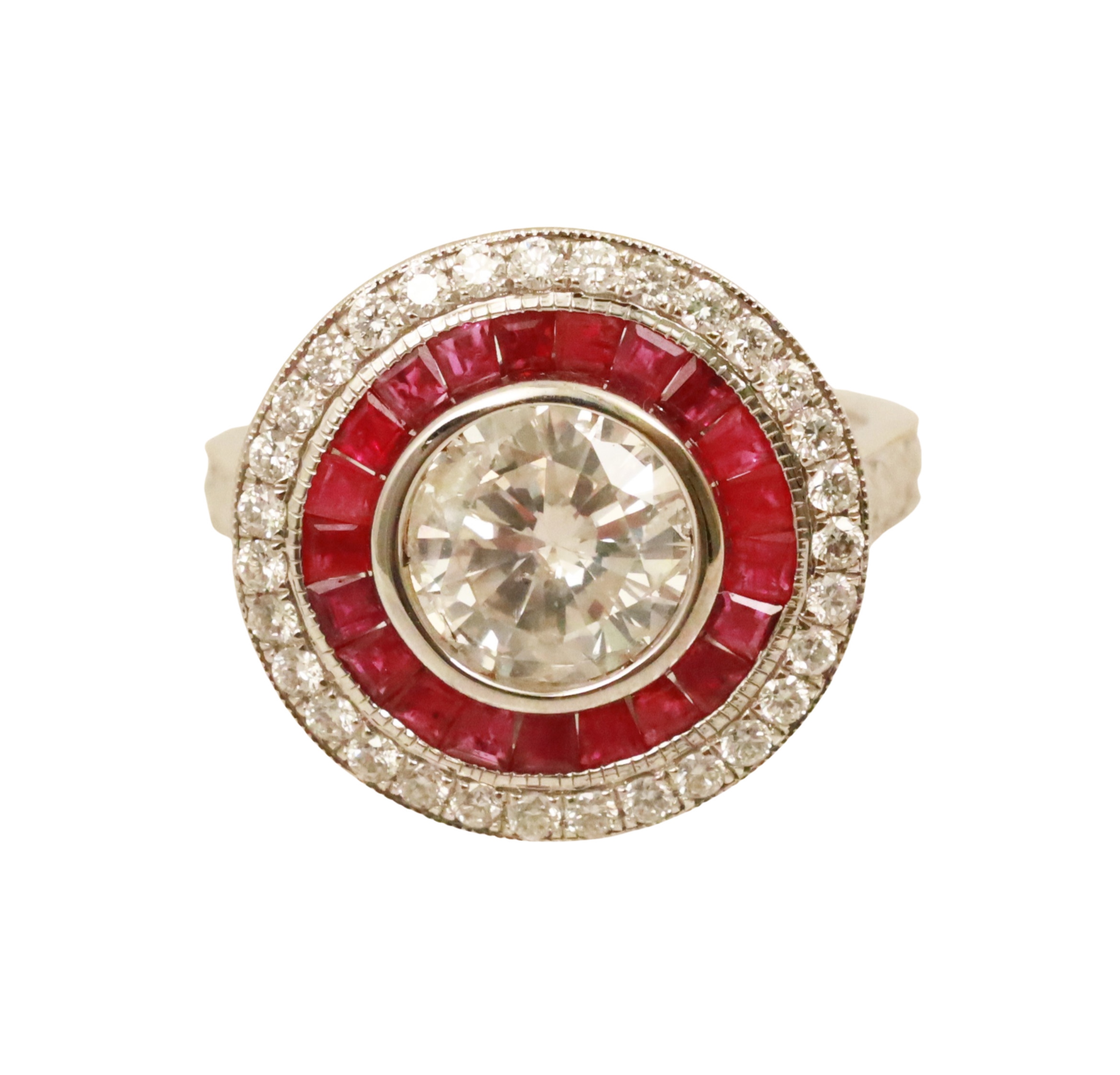 18K DIAMOND AND RUBY RING 18K white