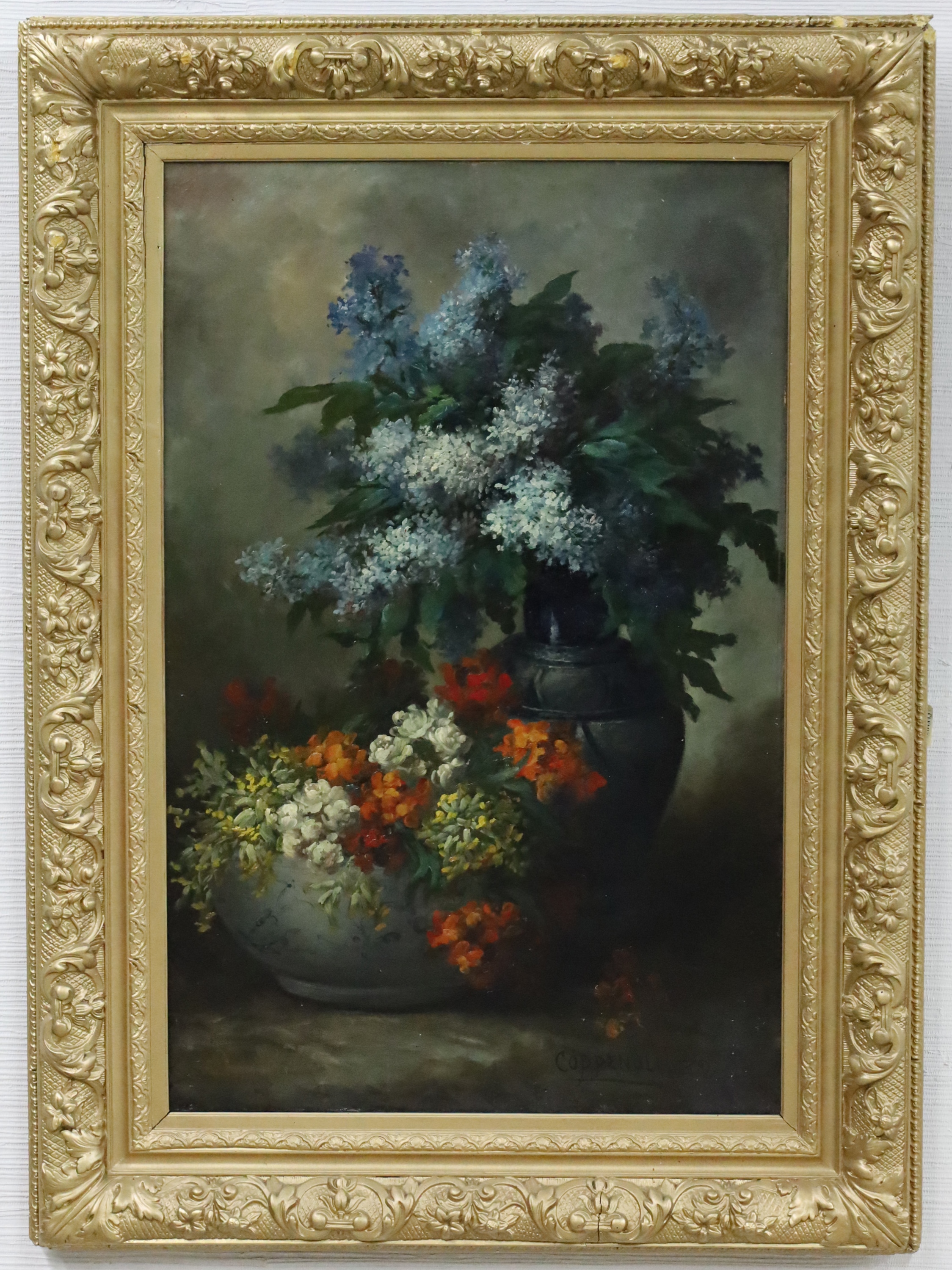 19TH C. SIGNED O/C STILLIFE PAINTING