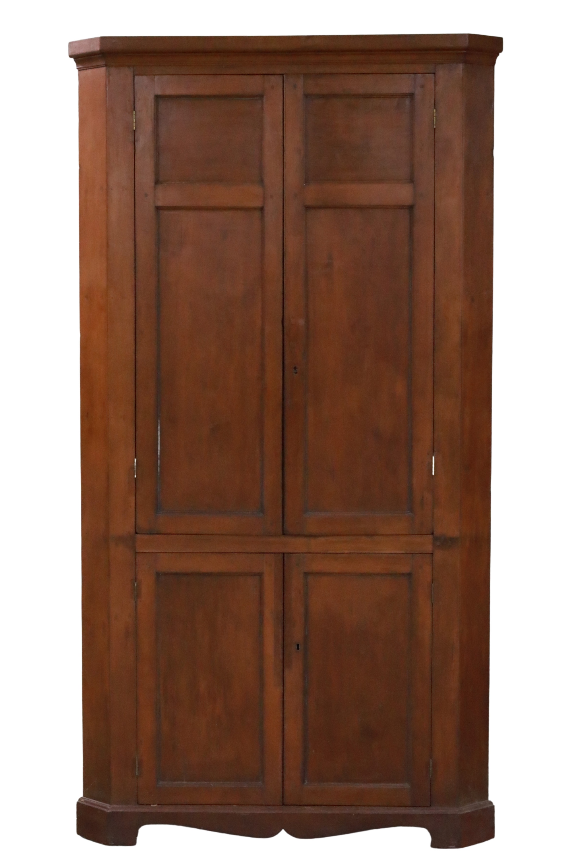 EARLY AMERICAN CHERRY CORNER CUPBOARD 2f8b19