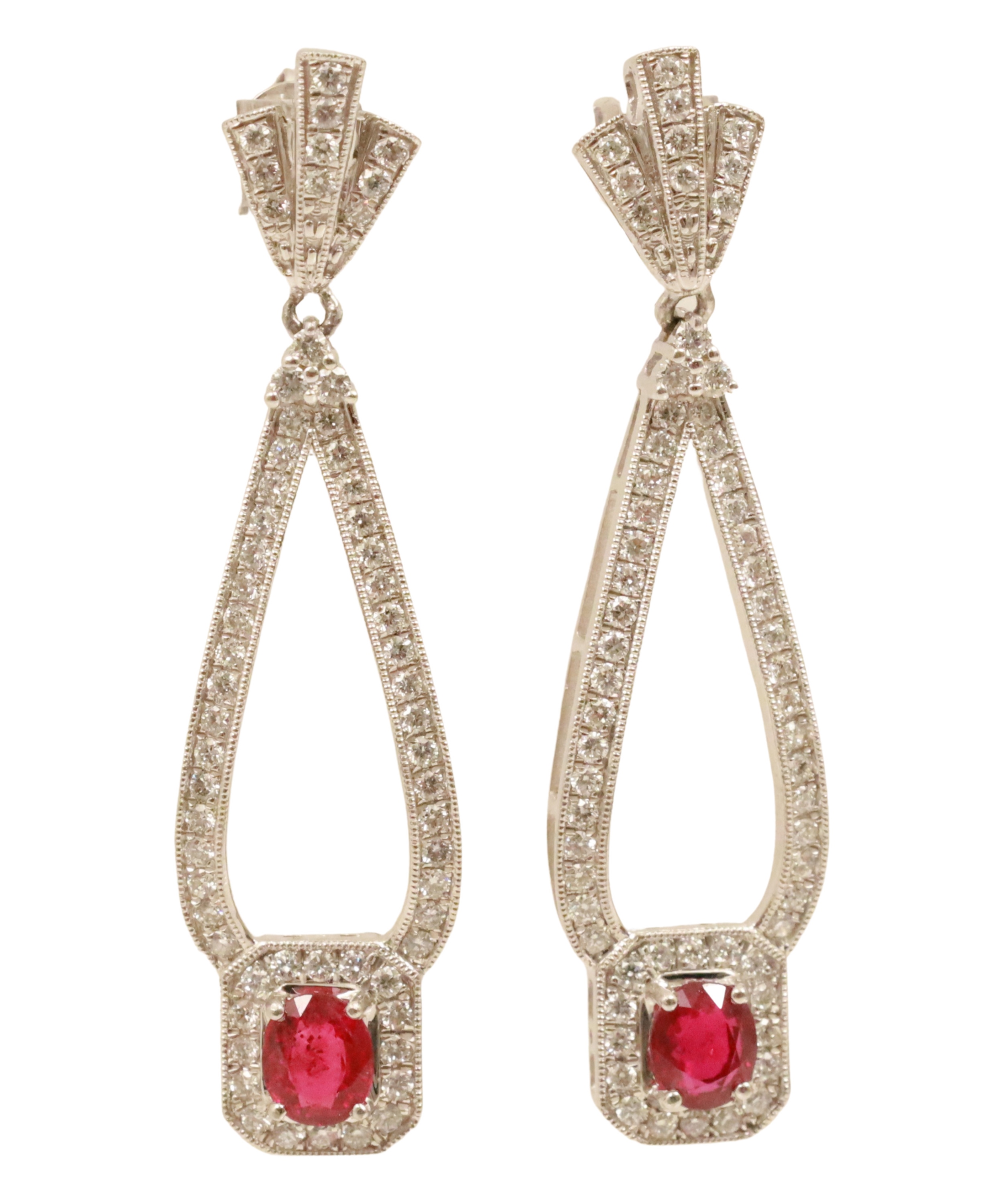 PLATINUM RUBY DIAMOND EARRINGS 2f8b28