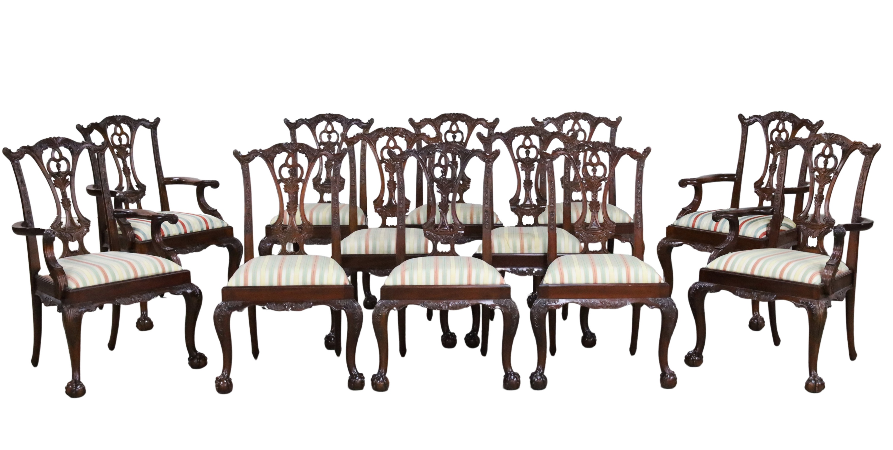 SET OF 12 IRISH CHIPPENDALE STYLE