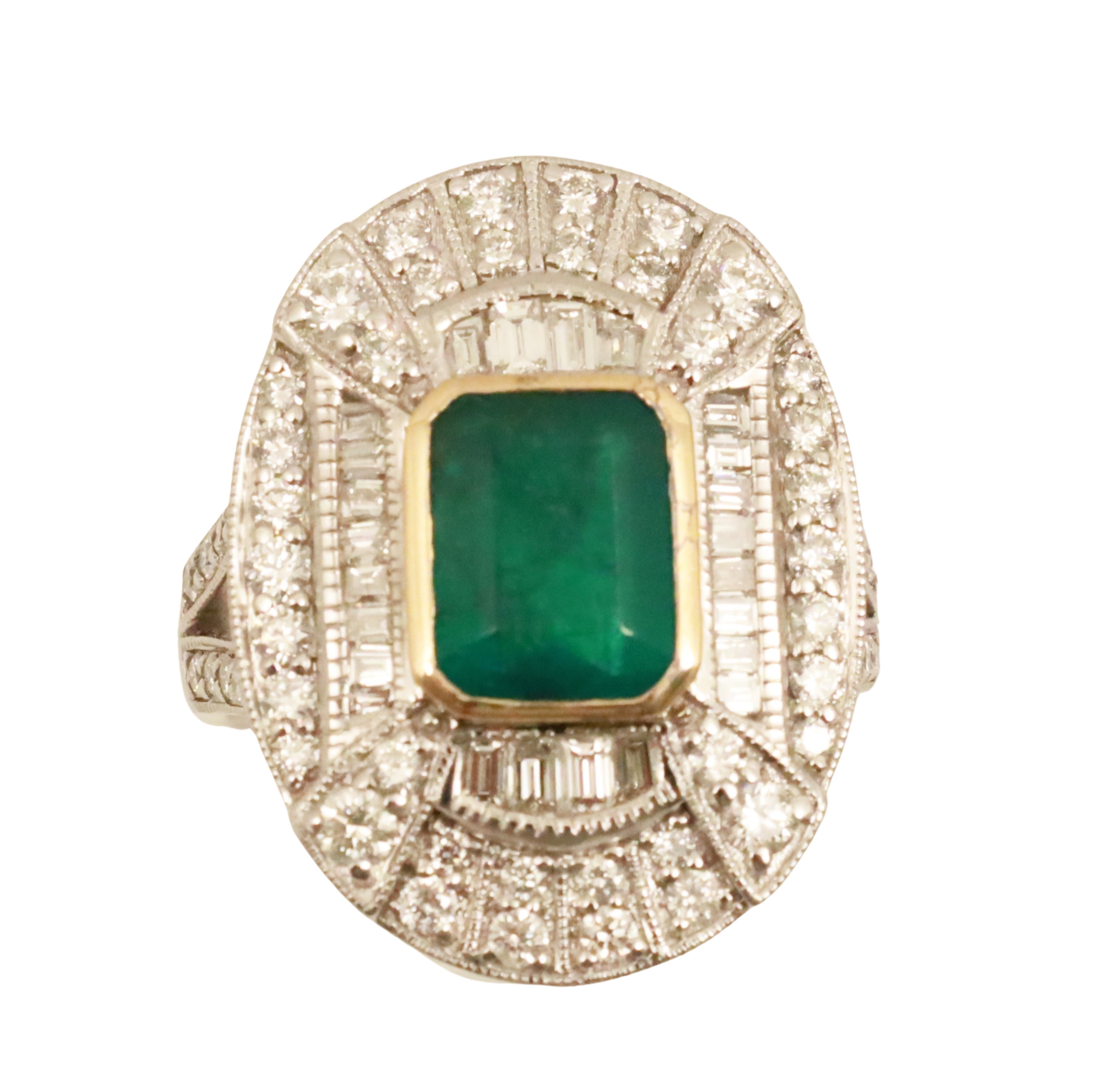 18K 2.43 CT EMERALD & DIAMOND RING