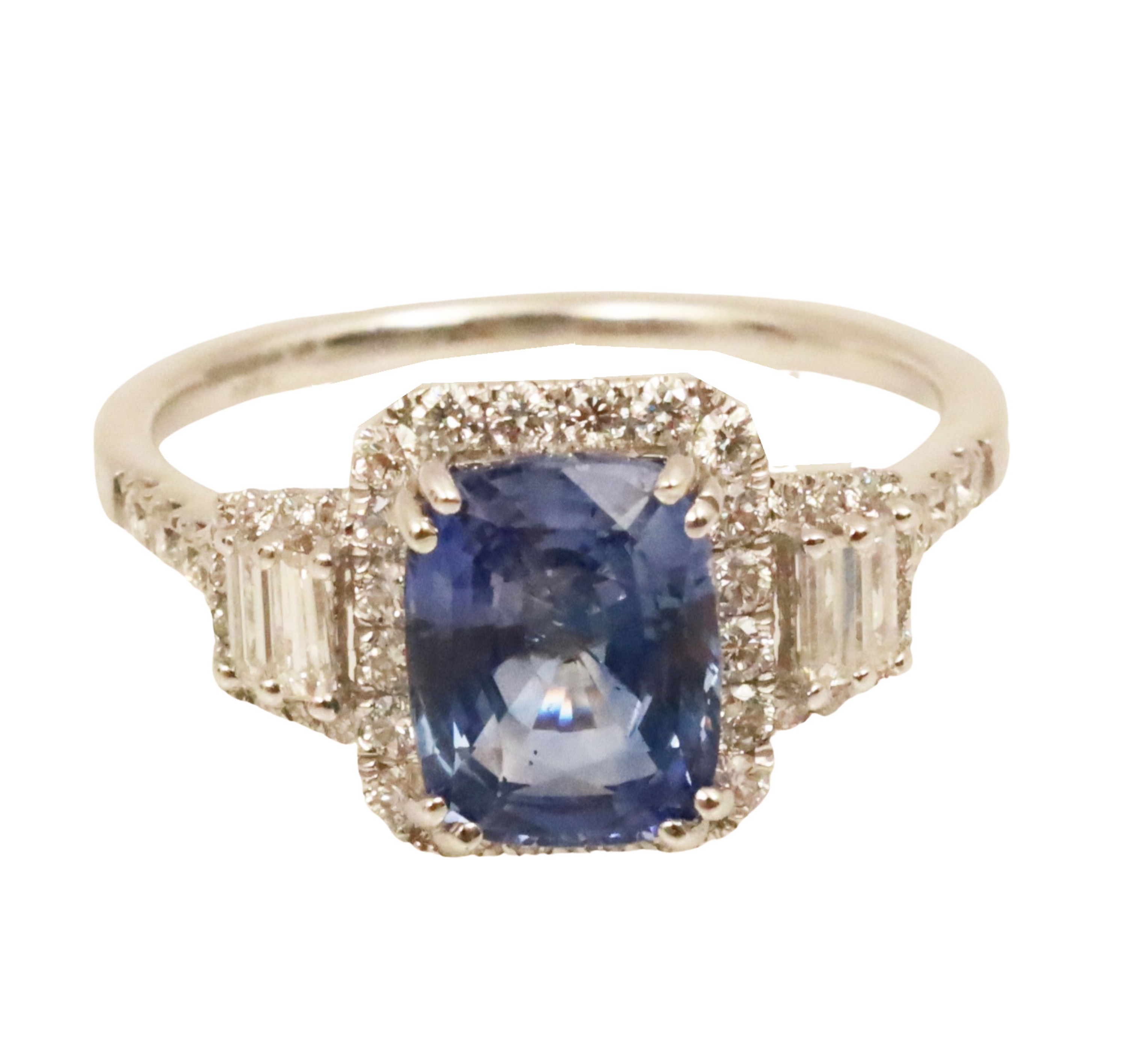 18K SAPPHIRE DIAMOND RING W GIA 2f8ba3