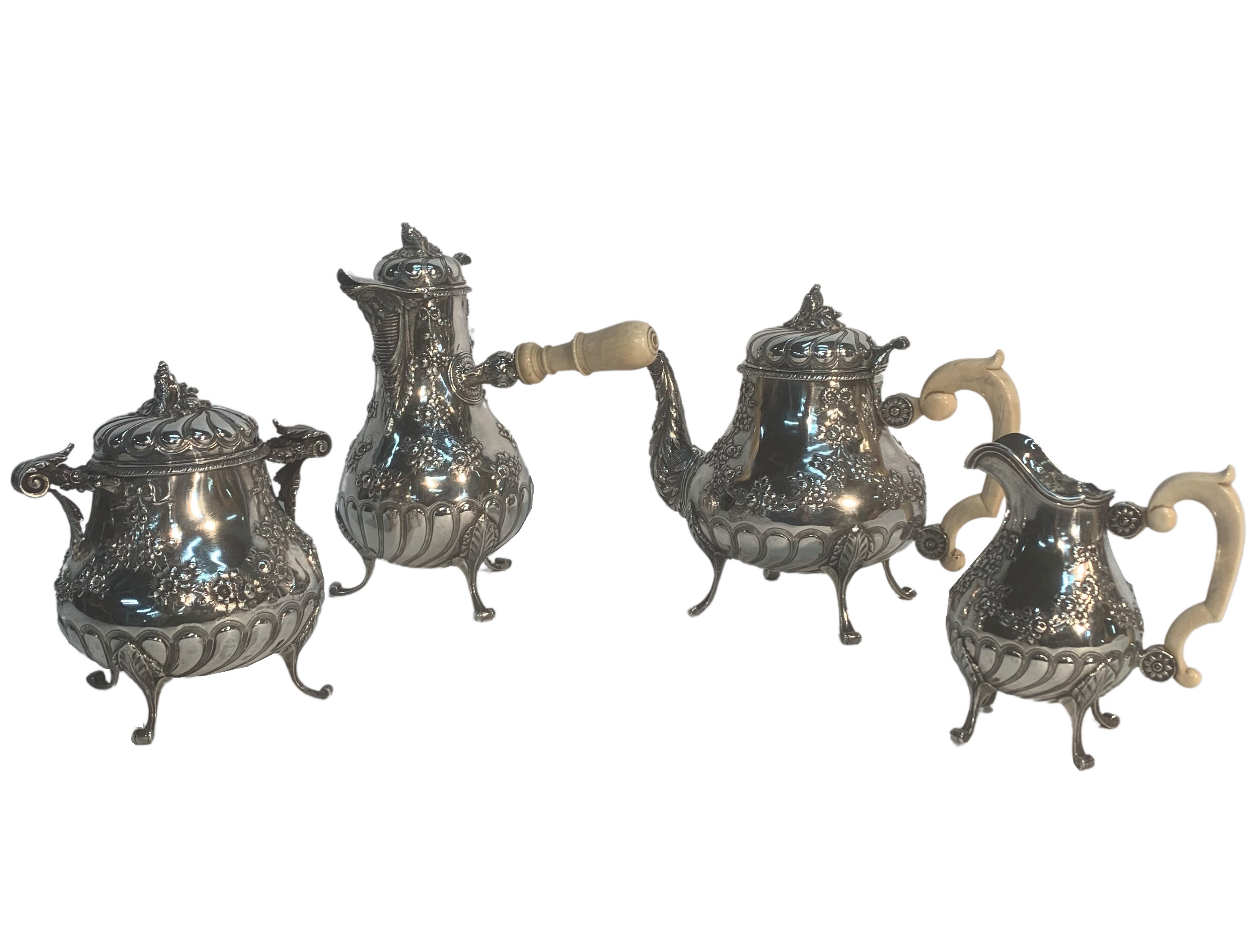 4 MATCHING FRENCH SILVER SERVING