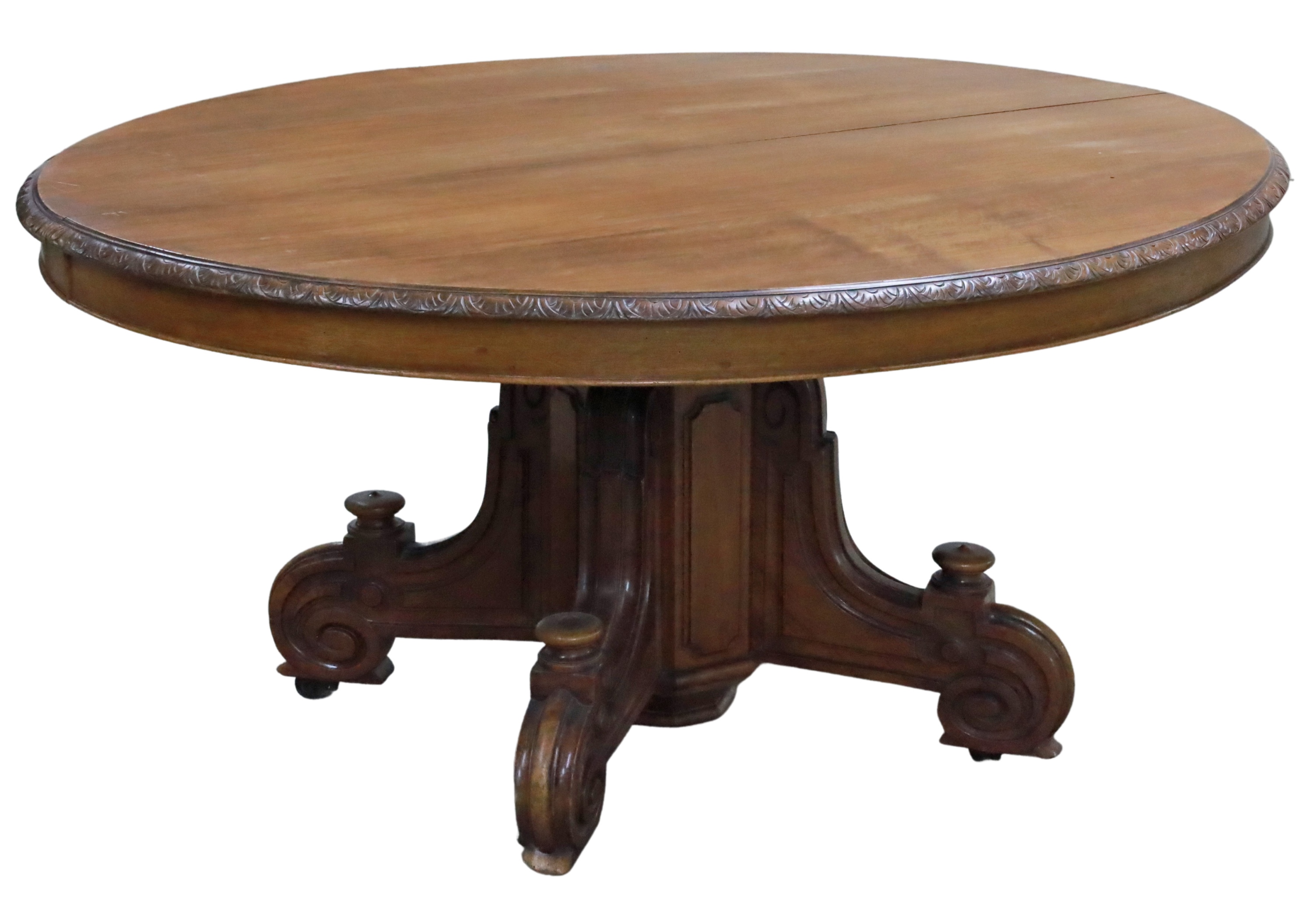 OVAL AMERICAN EMPIRE WANUT DINING TABLE