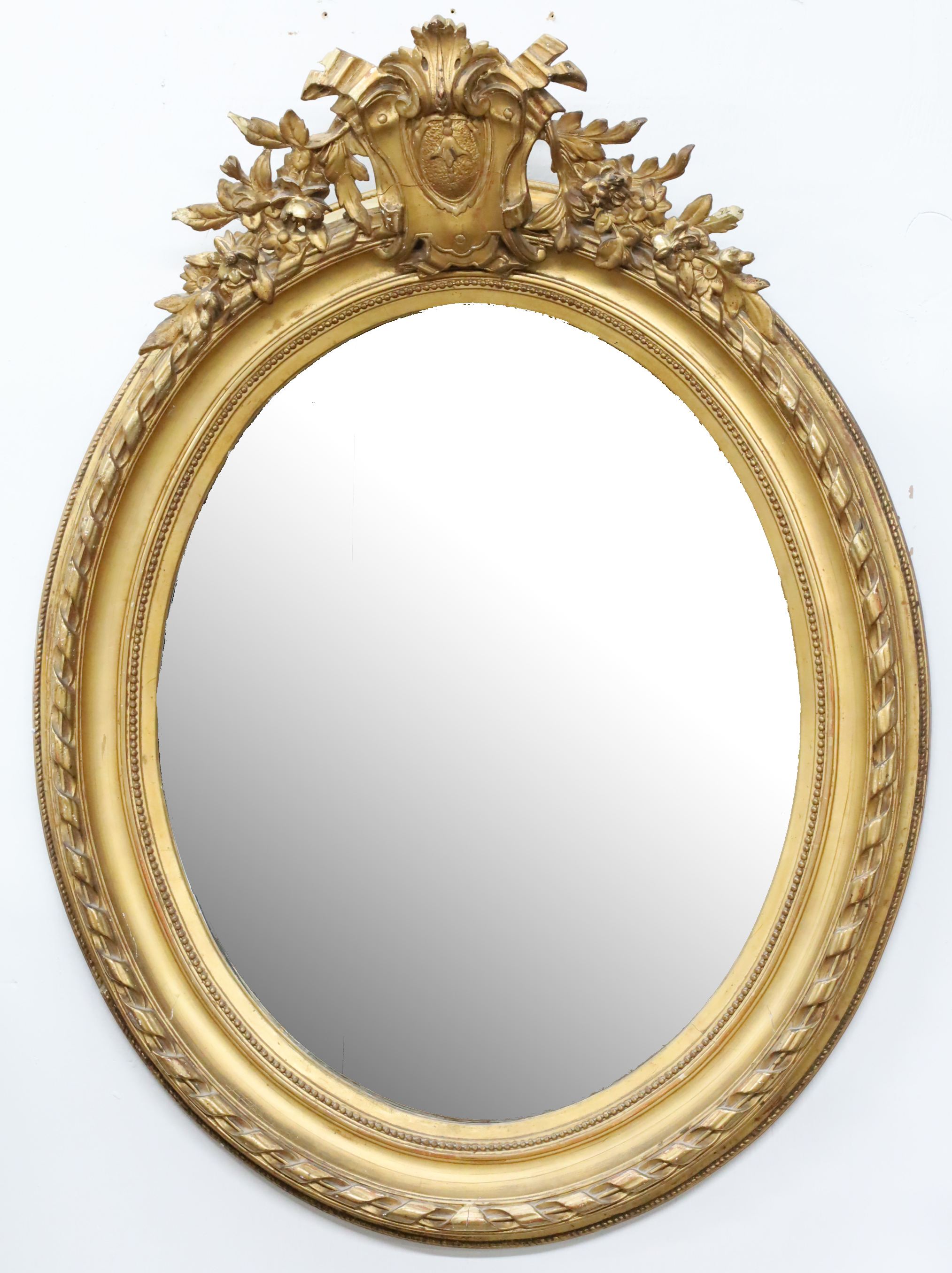 FRENCH OVAL CARVED MIRROR French