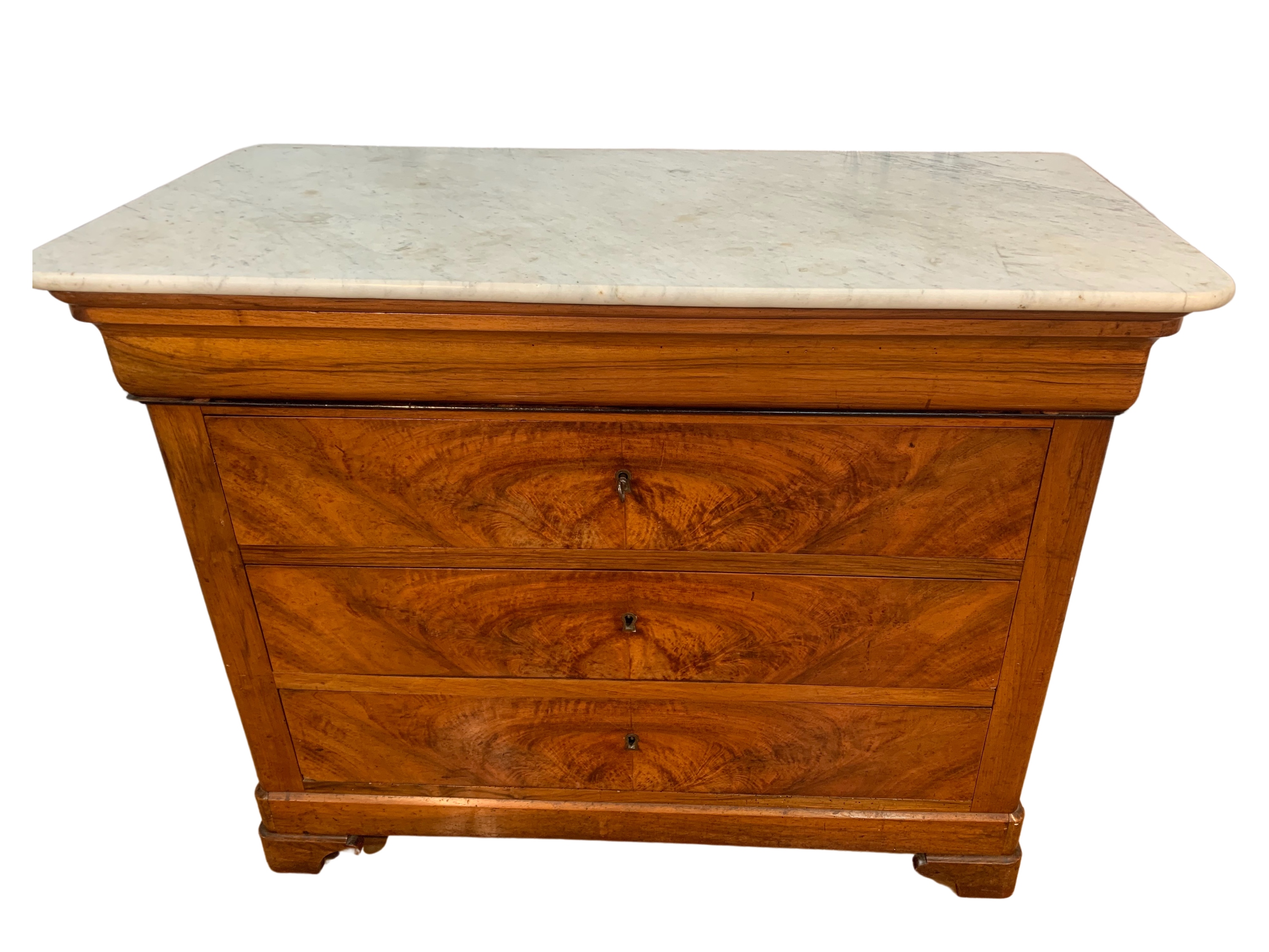 19TH C. LOUIS PHILIPPE WALNUT COMMODE