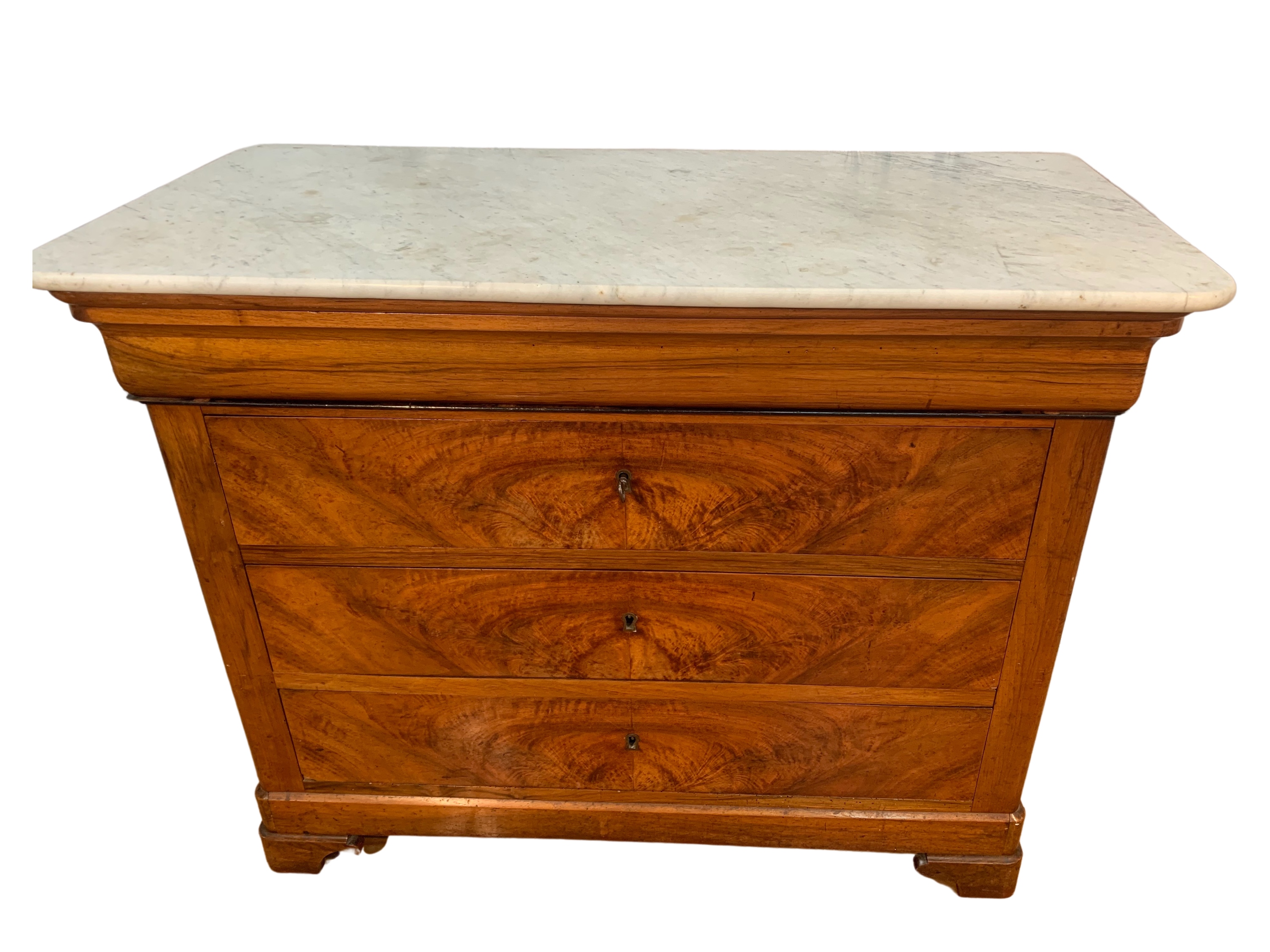 19TH C LOUIS PHILIPPE WALNUT COMMODE 2f8c27