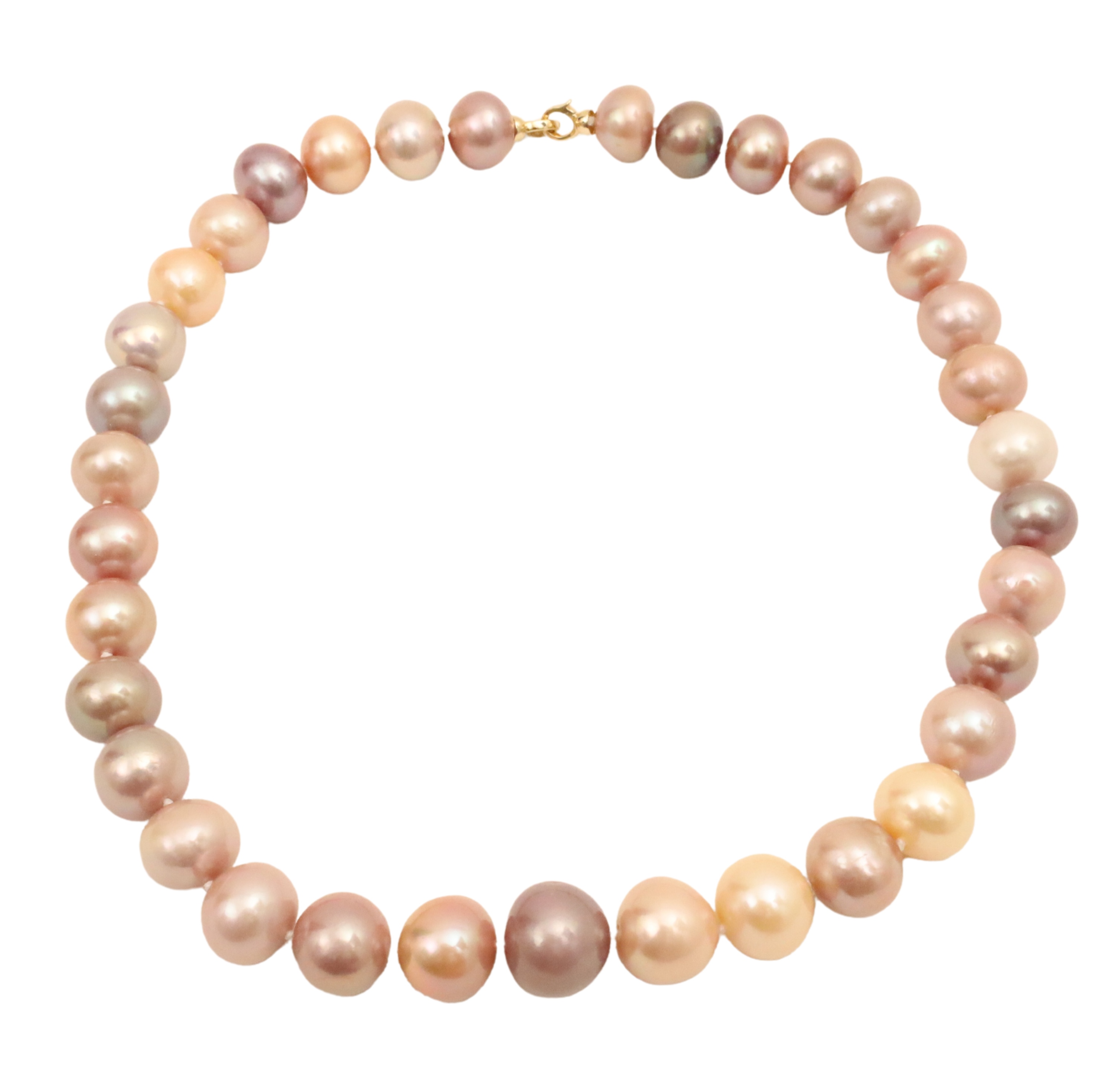 17 STRAND OF PASTEL NATURAL PEARLS