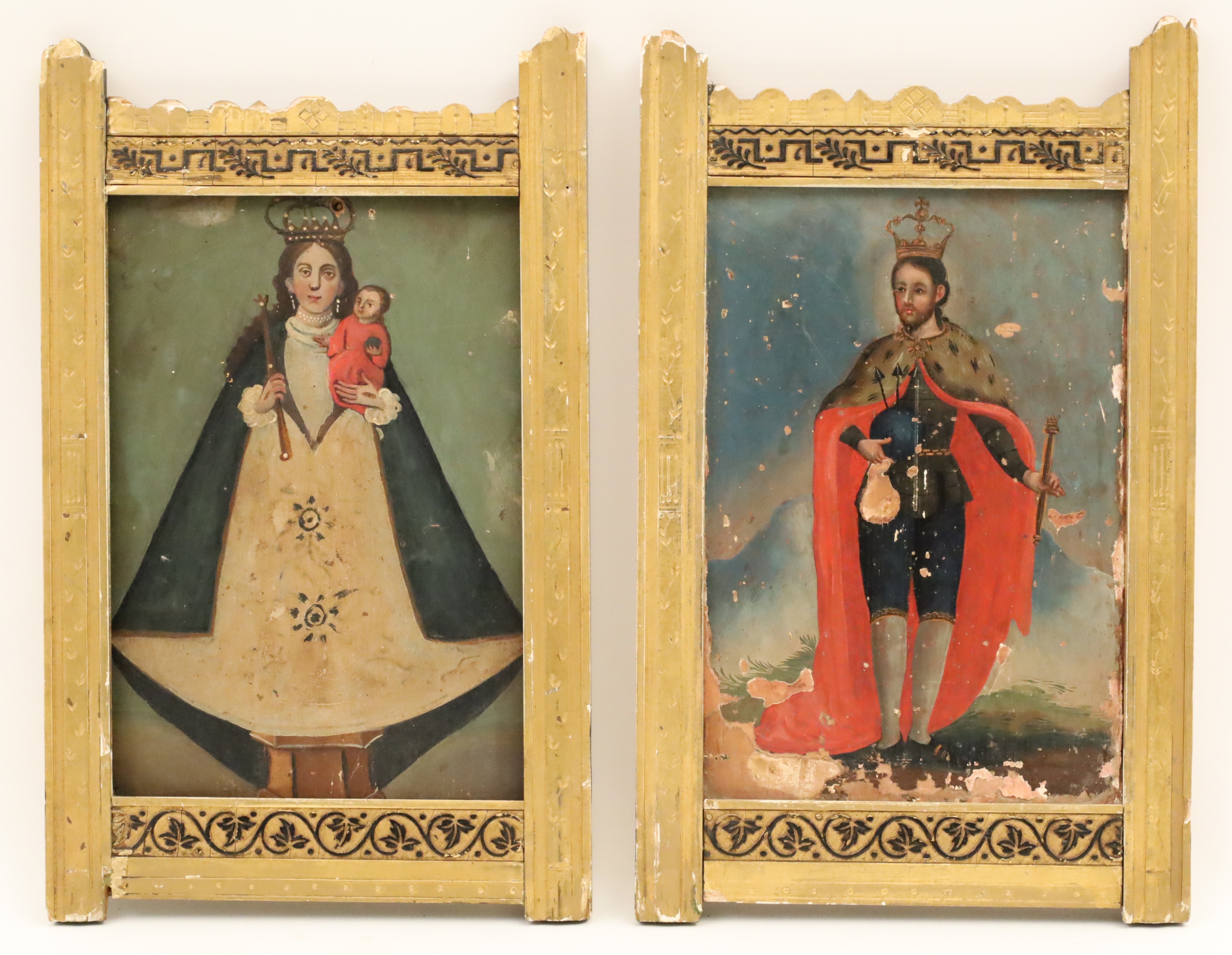 PAIR OF SPANISH COLONIAL PORTRAITS 2f8ca8